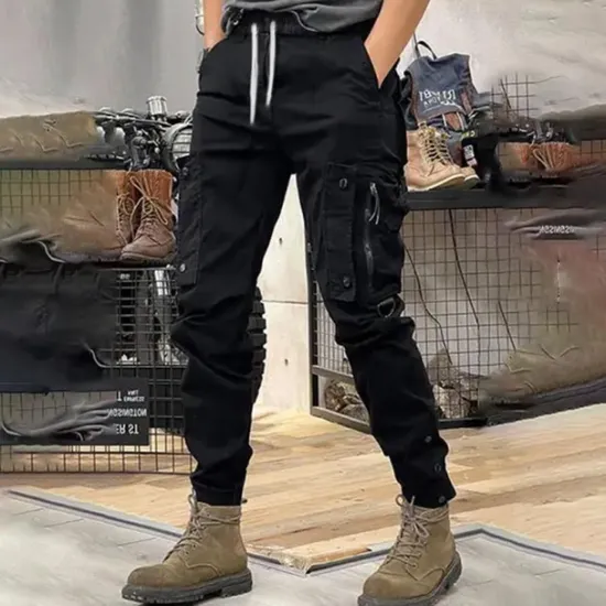 Best OUKU Men's Cargo Pants Cargo Trousers Pocket Drawstring Elastic Waist Plain Comfort Breathable Outdoor Daily Going out Fashion Casual Black Khaki