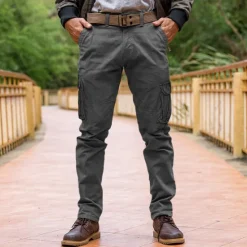 Best OUKU Men's Cargo Pants Cargo Trousers Trousers Casual Pants Multi Pocket Straight Leg Plain Comfort Soft Full Length Outdoor Daily Camping & Hiking Fashion Streetwear Black Navy Blue