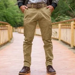 Best OUKU Men's Cargo Pants Cargo Trousers Trousers Casual Pants Multi Pocket Straight Leg Plain Comfort Soft Full Length Outdoor Daily Camping & Hiking Fashion Streetwear Black Navy Blue
