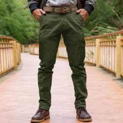 Best OUKU Men's Cargo Pants Cargo Trousers Trousers Casual Pants Multi Pocket Straight Leg Plain Comfort Soft Full Length Outdoor Daily Camping & Hiking Fashion Streetwear Black Navy Blue