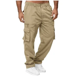 OUKU Men's Cargo Pants Cargo Trousers Combat Trousers Zipper Pocket Solid Color Breathable Quick Dry Daily Streetwear Classic Formal Denim Blue Deep card