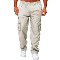 OUKU Men's Cargo Pants Cargo Trousers Combat Trousers Zipper Pocket Solid Color Breathable Quick Dry Daily Streetwear Classic Formal Denim Blue Deep card