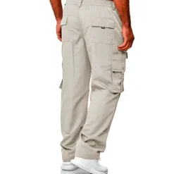 OUKU Men's Cargo Pants Cargo Trousers Combat Trousers Zipper Pocket Solid Color Breathable Quick Dry Daily Streetwear Classic Formal Denim Blue Deep card