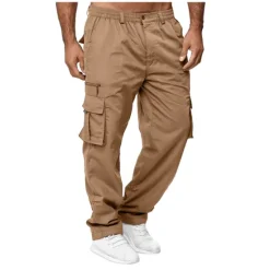 OUKU Men's Cargo Pants Cargo Trousers Combat Trousers Zipper Pocket Solid Color Breathable Quick Dry Daily Streetwear Classic Formal Denim Blue Deep card
