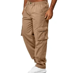 OUKU Men's Cargo Pants Cargo Trousers Combat Trousers Zipper Pocket Solid Color Breathable Quick Dry Daily Streetwear Classic Formal Denim Blue Deep card