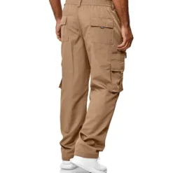 OUKU Men's Cargo Pants Cargo Trousers Combat Trousers Zipper Pocket Solid Color Breathable Quick Dry Daily Streetwear Classic Formal Denim Blue Deep card