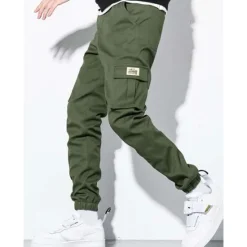 Online OUKU Men's Cargo Pants Cargo Trousers Flap Pocket Plain Comfort Breathable Outdoor Daily Going out Fashion Casual Black Army Green