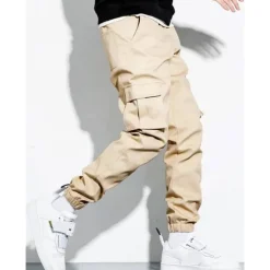 Online OUKU Men's Cargo Pants Cargo Trousers Flap Pocket Plain Comfort Breathable Outdoor Daily Going out Fashion Casual Black Army Green