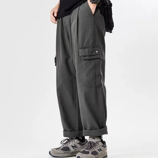 Hot OUKU Men's Cargo Pants Cargo Trousers Techwear Pocket Drawstring Elastic Waist Plain Comfort Breathable Outdoor Daily Going out Fashion Casual Black Brown