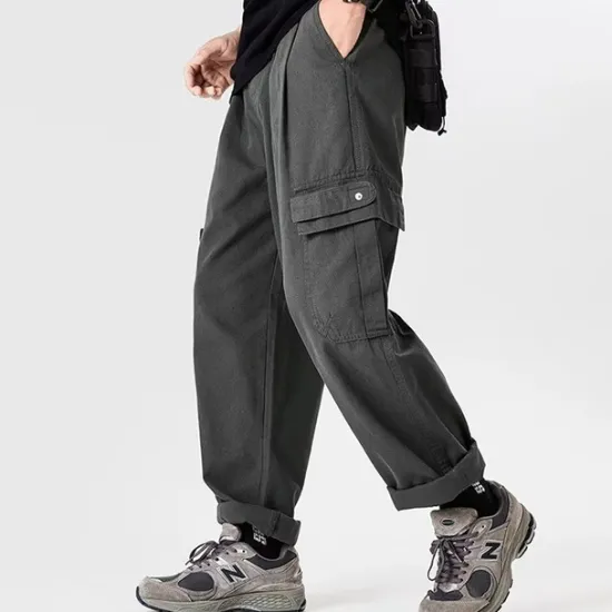 Hot OUKU Men's Cargo Pants Cargo Trousers Techwear Pocket Drawstring Elastic Waist Plain Comfort Breathable Outdoor Daily Going out Fashion Casual Black Brown