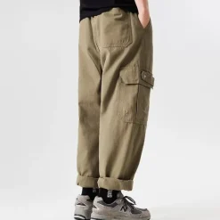 Hot OUKU Men's Cargo Pants Cargo Trousers Techwear Pocket Drawstring Elastic Waist Plain Comfort Breathable Outdoor Daily Going out Fashion Casual Black Brown