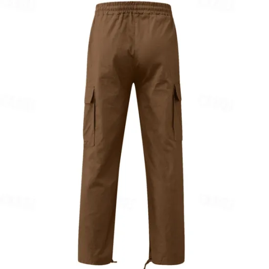 OUKU Men's Cargo Pants Cargo Trousers Drawstring Elastic Waist Multi Pocket Plain Wearable Outdoor Daily Camping & Hiking Fashion Classic Lake blue Black