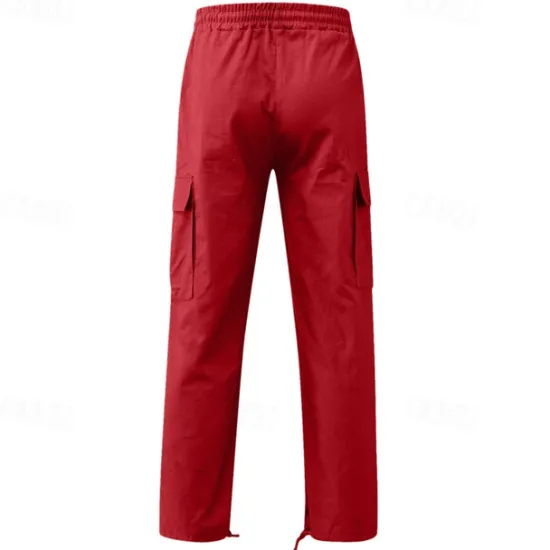 OUKU Men's Cargo Pants Cargo Trousers Drawstring Elastic Waist Multi Pocket Plain Wearable Outdoor Daily Camping & Hiking Fashion Classic Lake blue Black
