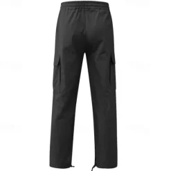 OUKU Men's Cargo Pants Cargo Trousers Drawstring Elastic Waist Multi Pocket Plain Wearable Outdoor Daily Camping & Hiking Fashion Classic Lake blue Black