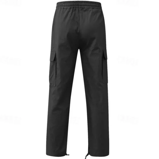 OUKU Men's Cargo Pants Cargo Trousers Drawstring Elastic Waist Multi Pocket Plain Wearable Outdoor Daily Camping & Hiking Fashion Classic Lake blue Black