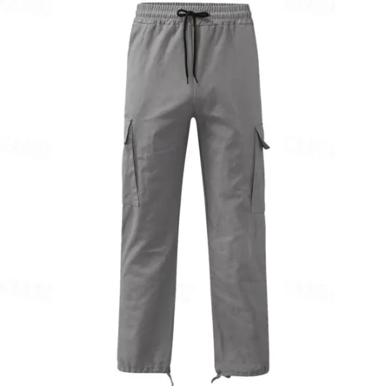 OUKU Men's Cargo Pants Cargo Trousers Drawstring Elastic Waist Multi Pocket Plain Wearable Outdoor Daily Camping & Hiking Fashion Classic Lake blue Black