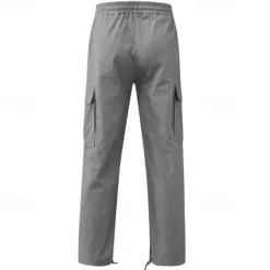 OUKU Men's Cargo Pants Cargo Trousers Drawstring Elastic Waist Multi Pocket Plain Wearable Outdoor Daily Camping & Hiking Fashion Classic Lake blue Black