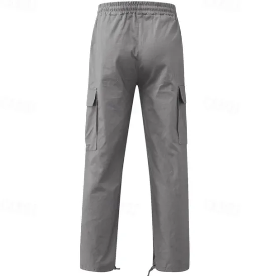 OUKU Men's Cargo Pants Cargo Trousers Drawstring Elastic Waist Multi Pocket Plain Wearable Outdoor Daily Camping & Hiking Fashion Classic Lake blue Black