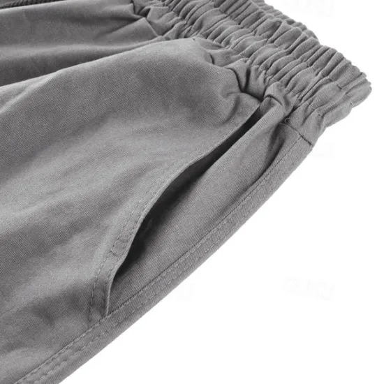 OUKU Men's Cargo Pants Cargo Trousers Drawstring Elastic Waist Multi Pocket Plain Wearable Outdoor Daily Camping & Hiking Fashion Classic Lake blue Black