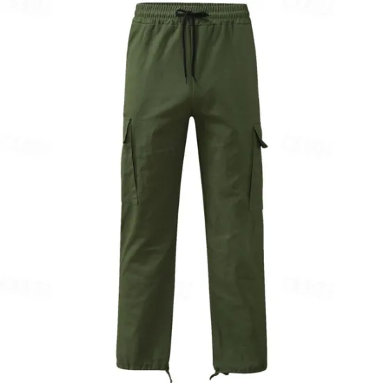 OUKU Men's Cargo Pants Cargo Trousers Drawstring Elastic Waist Multi Pocket Plain Wearable Outdoor Daily Camping & Hiking Fashion Classic Lake blue Black