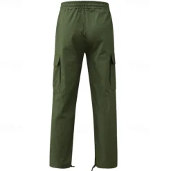OUKU Men's Cargo Pants Cargo Trousers Drawstring Elastic Waist Multi Pocket Plain Wearable Outdoor Daily Camping & Hiking Fashion Classic Lake blue Black