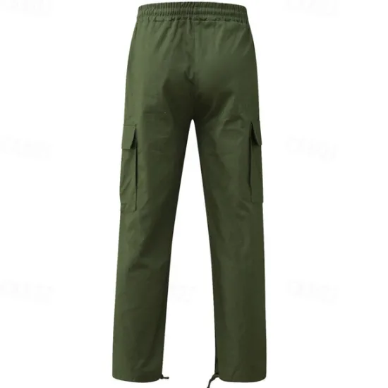 OUKU Men's Cargo Pants Cargo Trousers Drawstring Elastic Waist Multi Pocket Plain Wearable Outdoor Daily Camping & Hiking Fashion Classic Lake blue Black