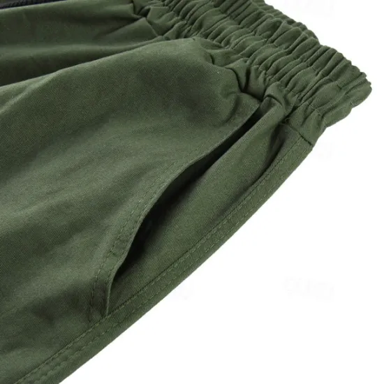 OUKU Men's Cargo Pants Cargo Trousers Drawstring Elastic Waist Multi Pocket Plain Wearable Outdoor Daily Camping & Hiking Fashion Classic Lake blue Black