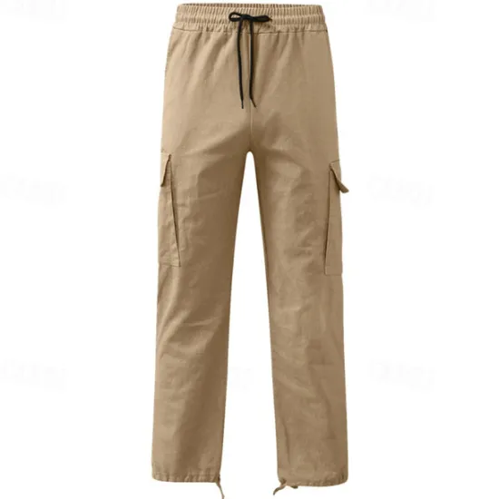 OUKU Men's Cargo Pants Cargo Trousers Drawstring Elastic Waist Multi Pocket Plain Wearable Outdoor Daily Camping & Hiking Fashion Classic Lake blue Black