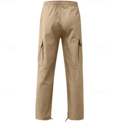 OUKU Men's Cargo Pants Cargo Trousers Drawstring Elastic Waist Multi Pocket Plain Wearable Outdoor Daily Camping & Hiking Fashion Classic Lake blue Black