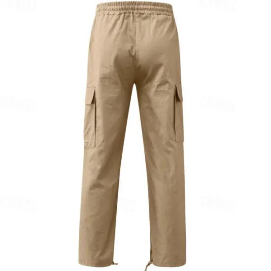 OUKU Men's Cargo Pants Cargo Trousers Drawstring Elastic Waist Multi Pocket Plain Wearable Outdoor Daily Camping & Hiking Fashion Classic Lake blue Black