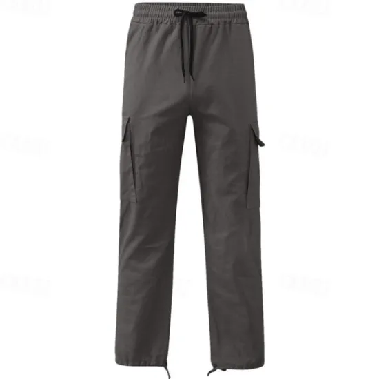 OUKU Men's Cargo Pants Cargo Trousers Drawstring Elastic Waist Multi Pocket Plain Wearable Outdoor Daily Camping & Hiking Fashion Classic Lake blue Black