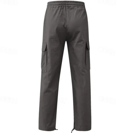 OUKU Men's Cargo Pants Cargo Trousers Drawstring Elastic Waist Multi Pocket Plain Wearable Outdoor Daily Camping & Hiking Fashion Classic Lake blue Black