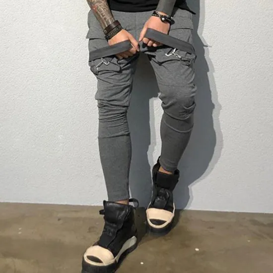 Best OUKU Men's Cargo Pants Cargo Trousers Techwear Pocket Plain Comfort Breathable Outdoor Daily Going out Fashion Casual Black Red