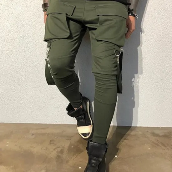 Best OUKU Men's Cargo Pants Cargo Trousers Techwear Pocket Plain Comfort Breathable Outdoor Daily Going out Fashion Casual Black Red