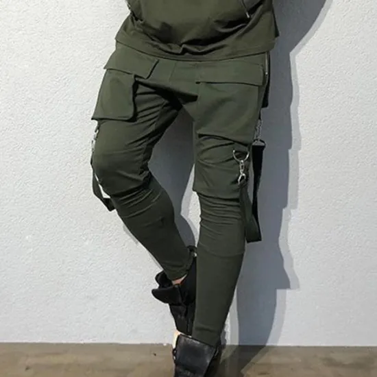 Best OUKU Men's Cargo Pants Cargo Trousers Techwear Pocket Plain Comfort Breathable Outdoor Daily Going out Fashion Casual Black Red