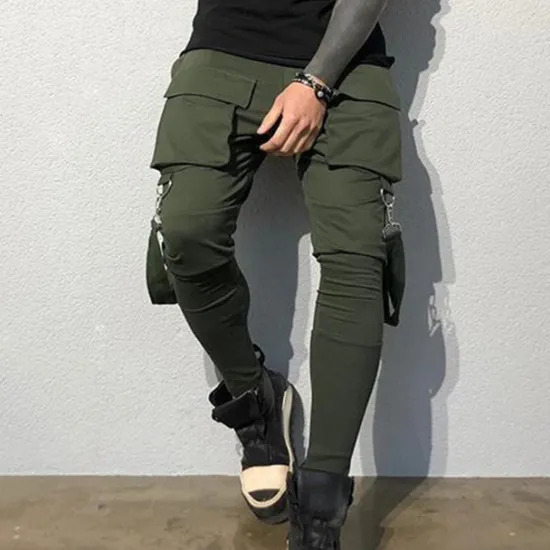 Best OUKU Men's Cargo Pants Cargo Trousers Techwear Pocket Plain Comfort Breathable Outdoor Daily Going out Fashion Casual Black Red