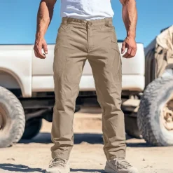 Best OUKU Men's Cargo Pants Cargo Trousers Trousers Pocket Straight Leg Solid Color Comfort Outdoor Full Length Casual Daily Streetwear Stylish Black Army Green Micro-elastic