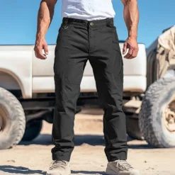 Best OUKU Men's Cargo Pants Cargo Trousers Trousers Pocket Straight Leg Solid Color Comfort Outdoor Full Length Casual Daily Streetwear Stylish Black Army Green Micro-elastic