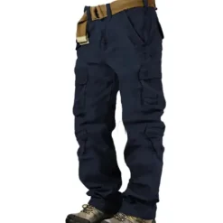 Discount OUKU Men's Cargo Pants Cargo Trousers Hiking Pants 8 Pocket Plain Comfort Breathable Outdoor Daily Going out Fashion Casual Gray Green Camouflage Black