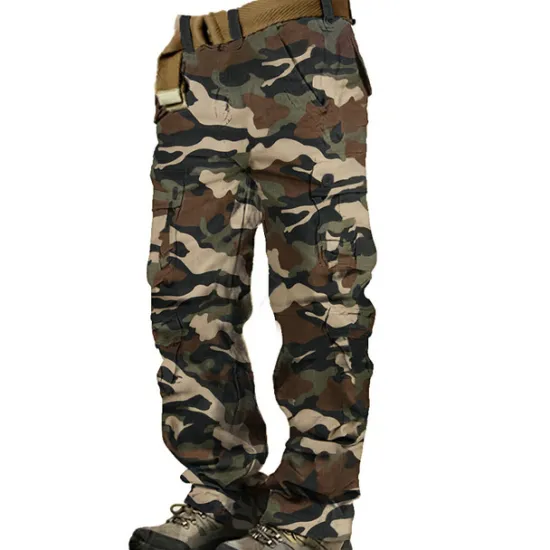 Discount OUKU Men's Cargo Pants Cargo Trousers Hiking Pants 8 Pocket Plain Comfort Breathable Outdoor Daily Going out Fashion Casual Gray Green Camouflage Black