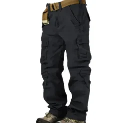 Discount OUKU Men's Cargo Pants Cargo Trousers Hiking Pants 8 Pocket Plain Comfort Breathable Outdoor Daily Going out Fashion Casual Gray Green Camouflage Black