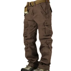 Discount OUKU Men's Cargo Pants Cargo Trousers Hiking Pants 8 Pocket Plain Comfort Breathable Outdoor Daily Going out Fashion Casual Gray Green Camouflage Black