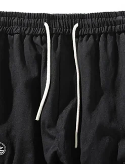 Clearance OUKU Men's Cargo Pants Cargo Trousers Joggers Trousers Cropped Pants Drawstring Elastic Waist Multi Pocket Color Block Comfort Wearable Casual Daily Holiday Sports Fashion Black White