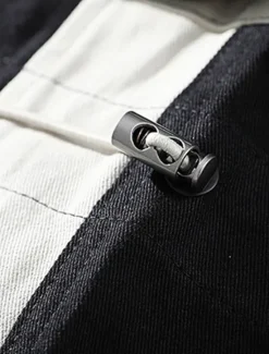 Clearance OUKU Men's Cargo Pants Cargo Trousers Joggers Trousers Cropped Pants Drawstring Elastic Waist Multi Pocket Color Block Comfort Wearable Casual Daily Holiday Sports Fashion Black White