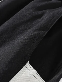 Clearance OUKU Men's Cargo Pants Cargo Trousers Joggers Trousers Cropped Pants Drawstring Elastic Waist Multi Pocket Color Block Comfort Wearable Casual Daily Holiday Sports Fashion Black White