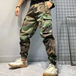 OUKU Men's Cargo Pants Cargo Trousers Camo Pants Pocket Camouflage Comfort Breathable Outdoor Daily Going out Fashion Casual Army Green Green