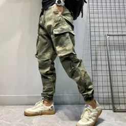 OUKU Men's Cargo Pants Cargo Trousers Camo Pants Pocket Camouflage Comfort Breathable Outdoor Daily Going out Fashion Casual Army Green Green