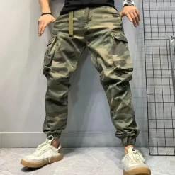 OUKU Men's Cargo Pants Cargo Trousers Camo Pants Pocket Camouflage Comfort Breathable Outdoor Daily Going out Fashion Casual Army Green Green
