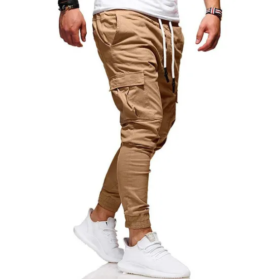 Clearance OUKU Men's Cargo Pants Cargo Trousers Joggers Trousers Elastic Waist Flap Pocket Solid Color Going out Weekend Streetwear Stylish Black Red