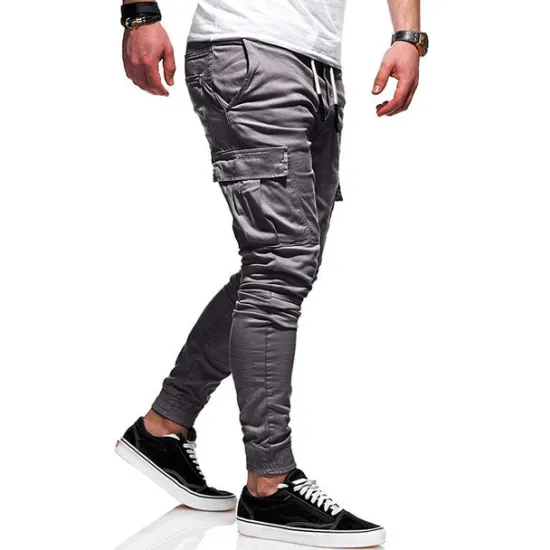 Clearance OUKU Men's Cargo Pants Cargo Trousers Joggers Trousers Elastic Waist Flap Pocket Solid Color Going out Weekend Streetwear Stylish Black Red
